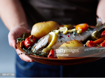 picture of a lady holding food